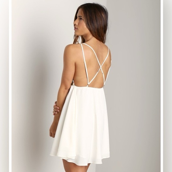 For Love & Lemons San Pedro Boho Festival Mini Dress White $246 Size S - Picture 6 of 7